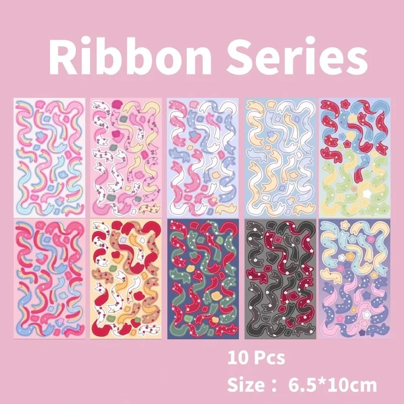 1 Sheets Colorful Laser Ribbon Series Stickers Star Chasing Card Album Journal Decorative Stickers Stick Label Material