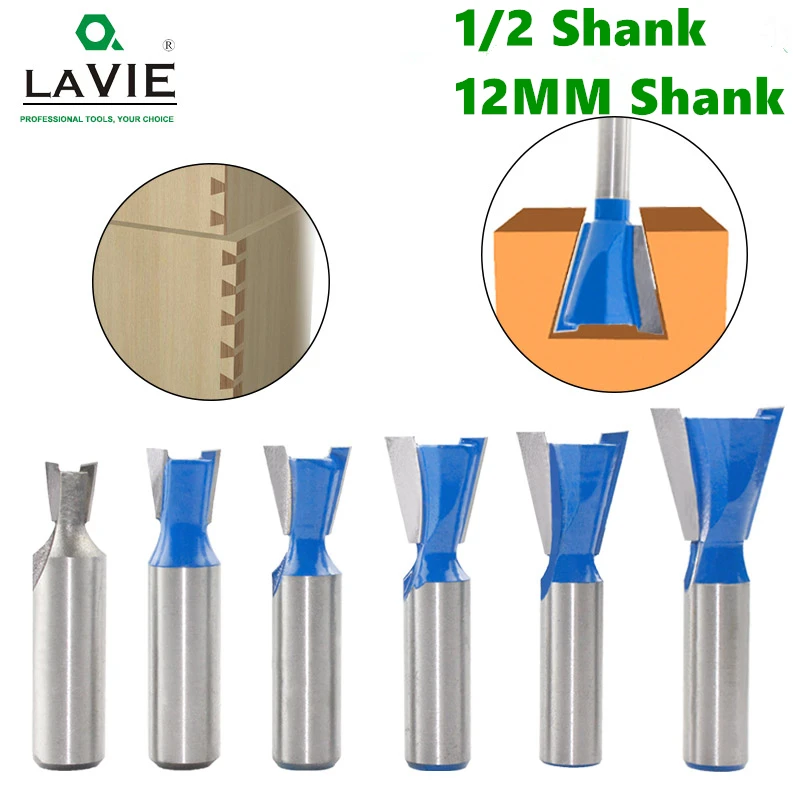 1pc 12mm Shank 1/2 Dovetail Joint Router Bits Set 14 Degree Woodworking Engraving Bit Milling Cutter for Wood