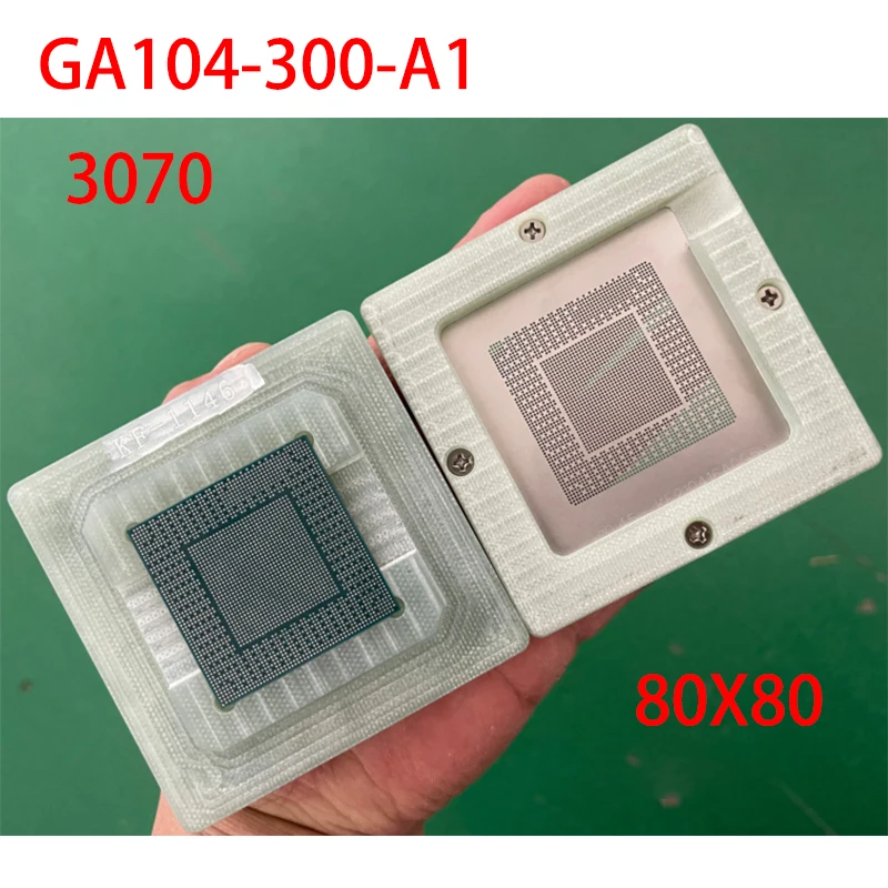 Imagem -03 - Bga Reballing Stencil Kit para Placa Gráfica Chip ic Gtx970 1660s 2060 2070 Ga104 N18p Gf107 Gf108 Plantio Jigs Modelo Elétrico