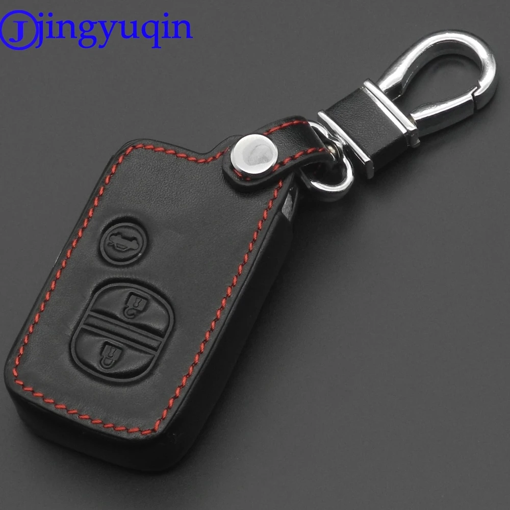 jingyuqin 3B Leather Car Key Case For Toyota Land Cruiser Prado 150 Camry Prius Crown For Subaru 2013 2014 Foreste Outback XV