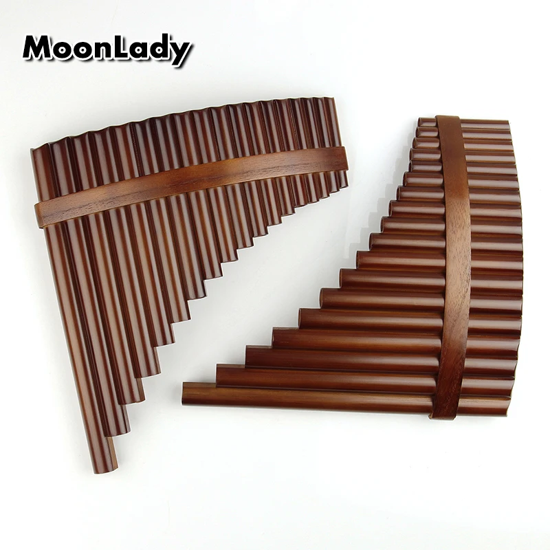 18 Pipes Bamboo Made Pan flute Brown Pan Flute F Key  Pan Pipes Windwood Traditional Musical Instrument