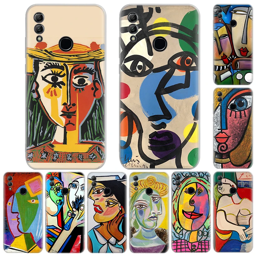 Picasso abstract Art painting Phone Case For Huawei Honor 10 Lite 9 50 20 8S 8X 8A Pro 9X Y5 Y6 Y7 Y9S P Smart Z 2019 2021 Soft