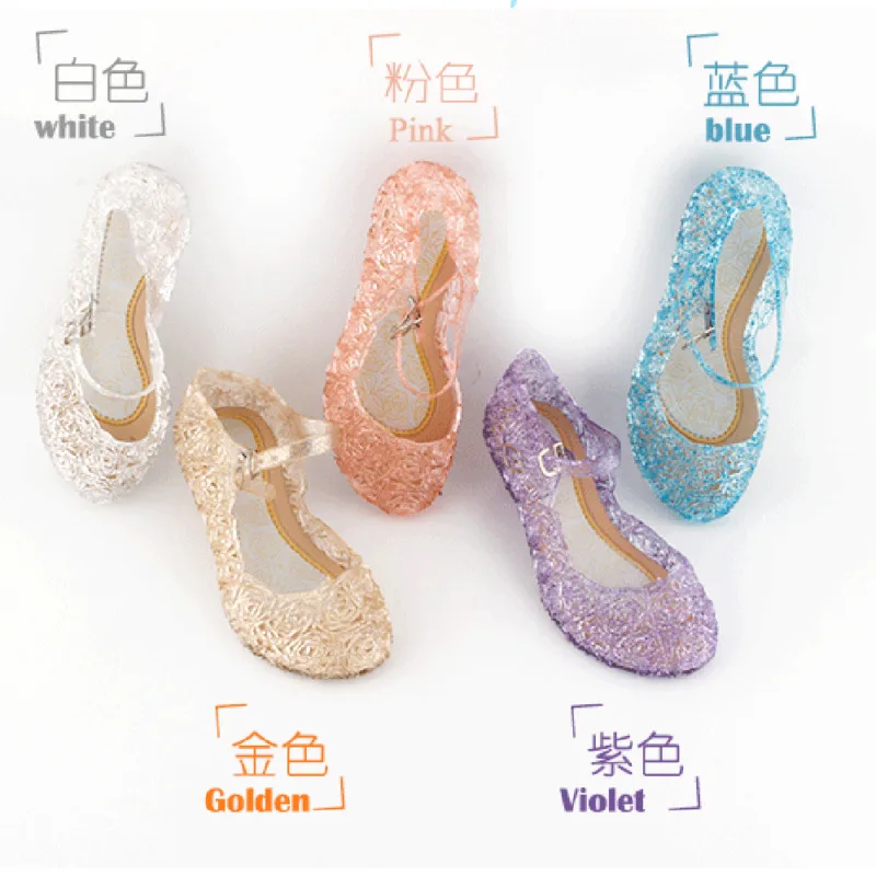 Pudcoco-Sandales à talons hauts en cristal pour bébé fille, chaussures d\'été princesse congelée pour enfant