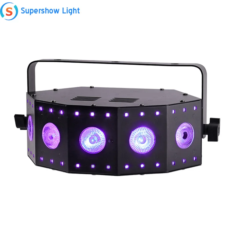 New Style Led 5*8W RGB+UV 4in1+30*0.2W SMD-RGB Stage Special Effect Light Machine for Parties Disco DJ