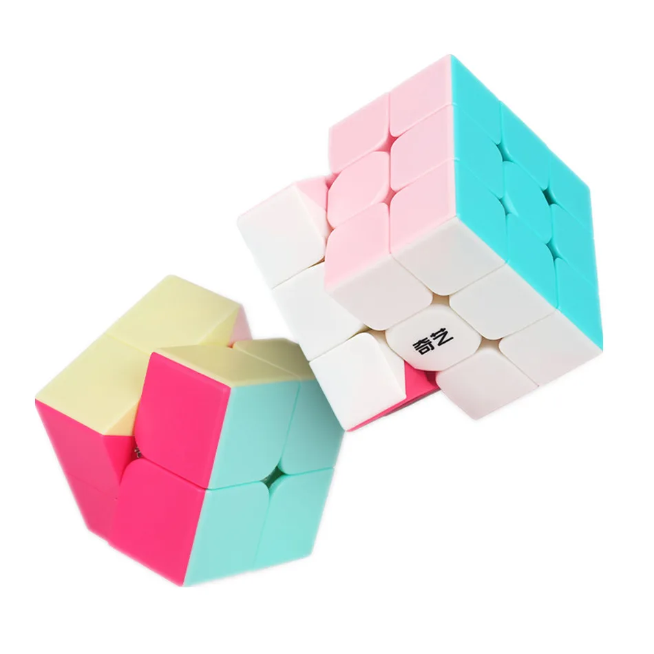 Qiyi édition néon Cube magique Qidi 2x2 guerriers 3x3 Cube de vitesse feuilles d'érable lvy jouet éducatif pour enfants Cubo Magico Puzzle jouet