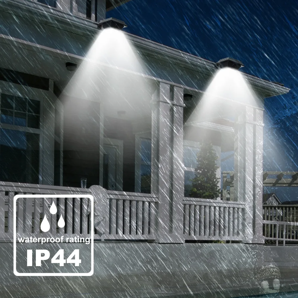 Impermeável LED Solar Powered Luz, Jardim Quintal Segurança, Lâmpada Sensor Solar, Cerca de Parede, Branco, 12 LED, 2Pcs