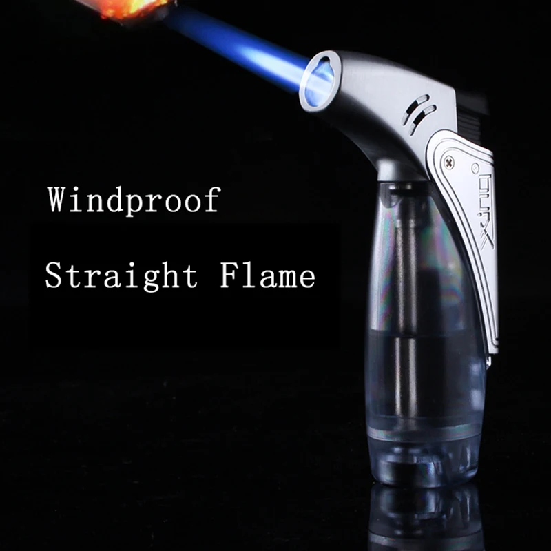 Butane Jet Torch Lighter Plastic Windproof Cigar Lighter Gas Fuel visible