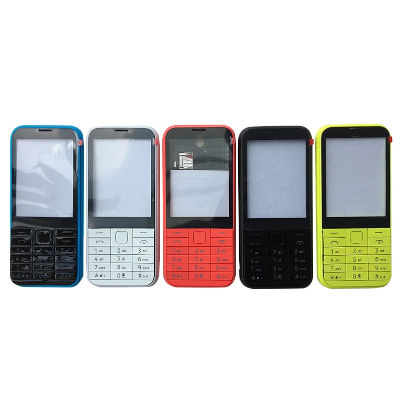 BINYEAE New Full Housing For Nokia 225 Facing Frame + Middle + Back cover + Keypad + Logo Complete Cell Phone Part