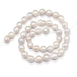 Natural Freshwater Nucleated Pearl Beads for DIY Necklace Bracelet Jewelry Making 9-10mm Cultured Keshi Pearls Beads Wholesale