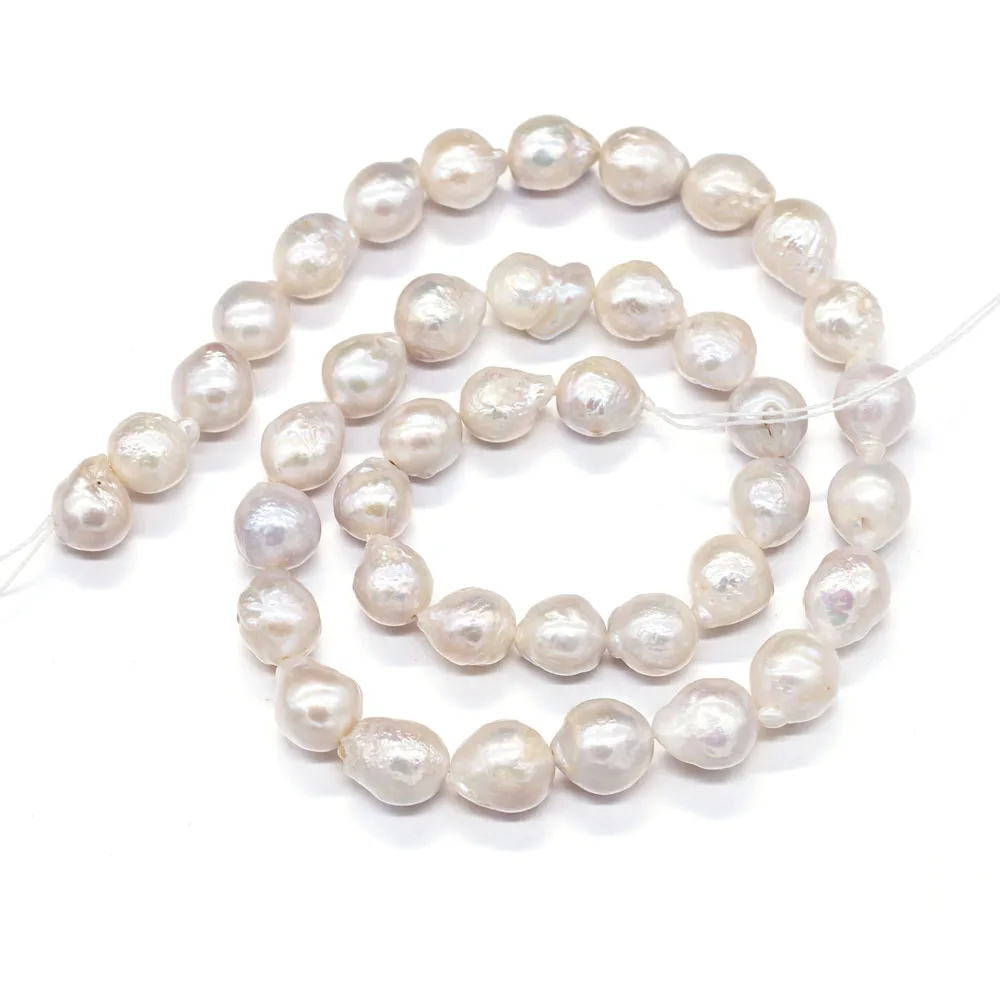 Natural Freshwater Nucleated Pearl Beads for DIY Necklace Bracelet Jewelry Making 9-10mm Cultured Keshi Pearls Beads Wholesale