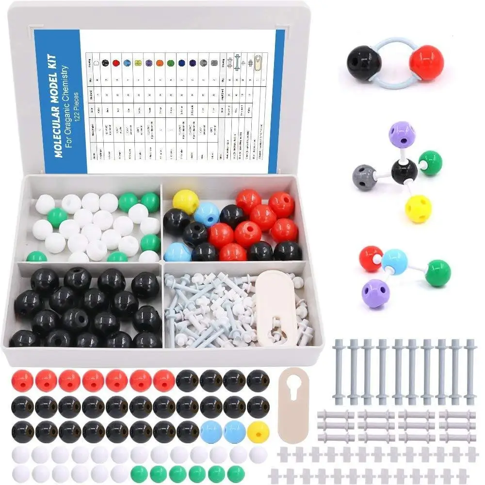 

122 Pcs Organic Chemistry Molecular Model Student and Teacher Kit for Inorganic&Organic Chemistry Atoms&Links Remover Tool