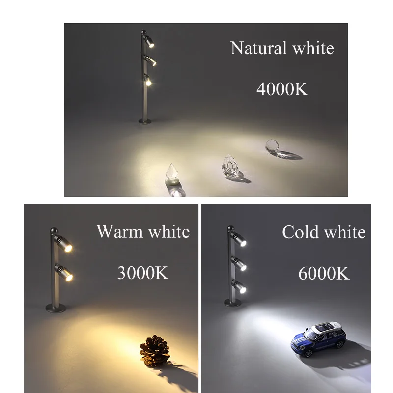 2 /3 head 1W 2W 3W Spotlight Mini led ceiling Down lights  AC85-265V Surface Mounted Light bulbs for cabinet counter showcase