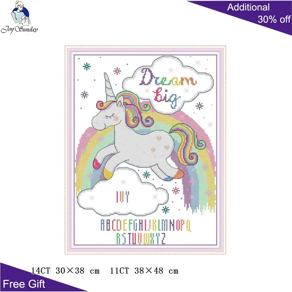 Joy Sunday Unicorn Home Decor DA172 DA406 KB060 KB085 KB110 KB137 Counted Stamped Animal Needlepoint Embroidery Cross Stitch kit