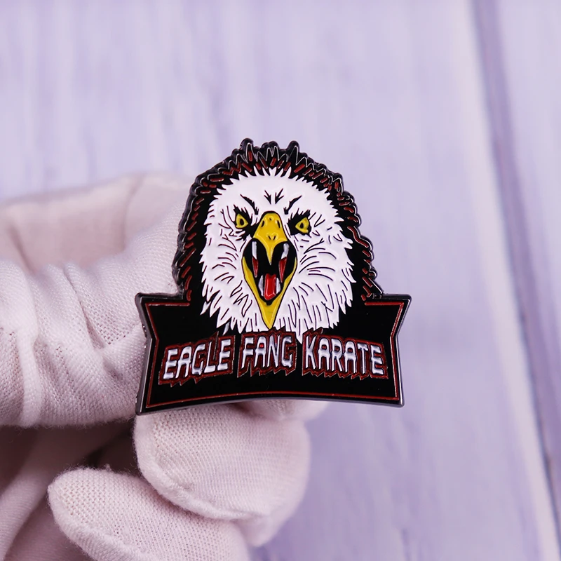 Eagle Fang Karate brooch The Karate kid enamel pin Cobra Kai badge Fashion collectibles perfect gift