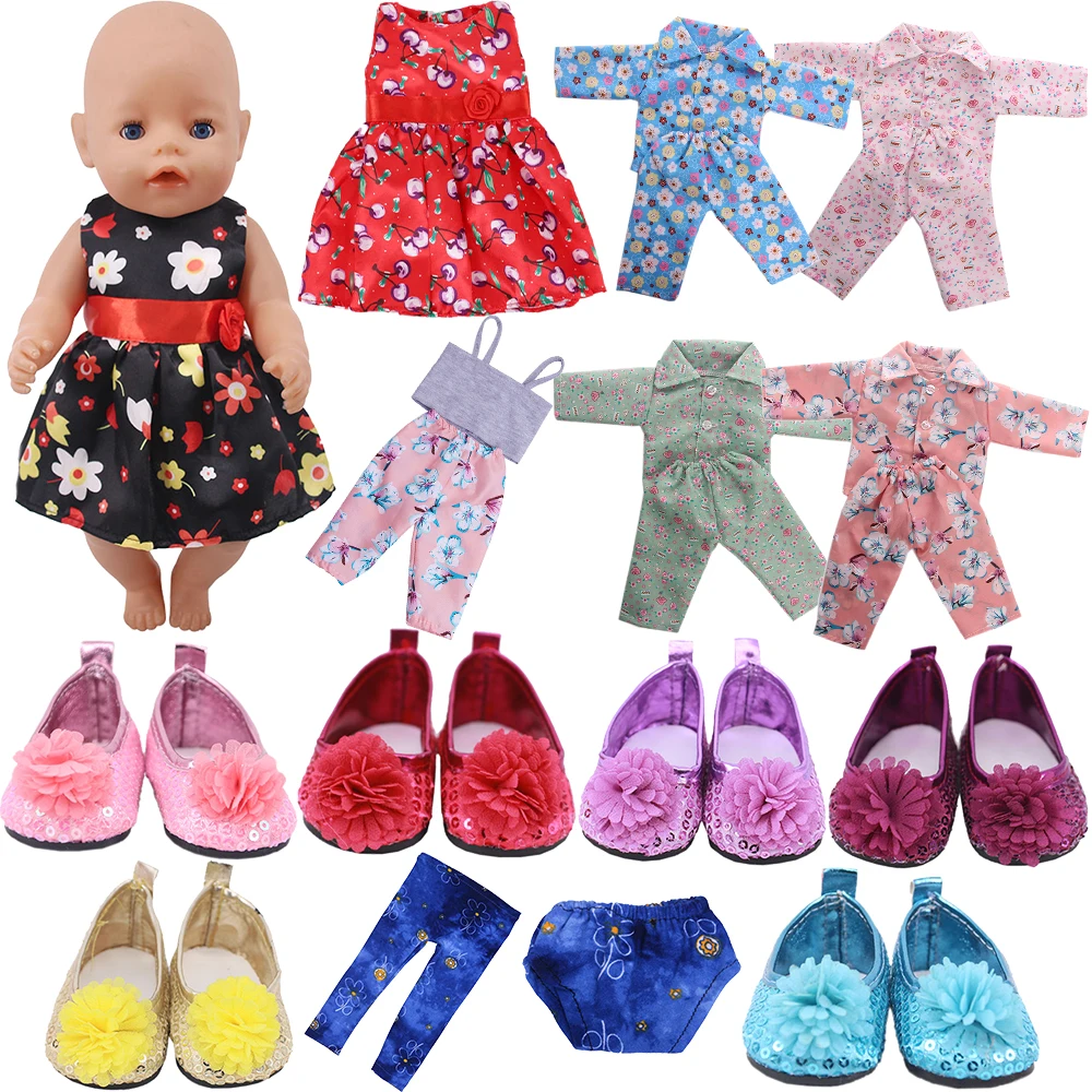 Free Gift Doll Clothes Shoes For American 18 Inch Girl 43 cm Born Baby Doll Items 17 Inch Baby Reborn Our Generation Nenuco