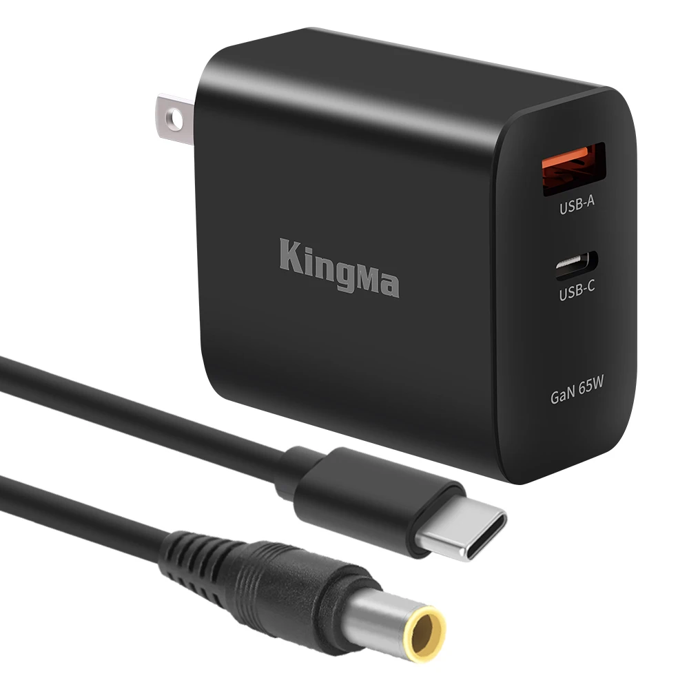 

KingMa 65W GaN PD Laptop Charger Power Adapter Type C 7.9*5.5mm Cable For Lenovo Laptop X220 X230 X220t X220i X201 X230i X61