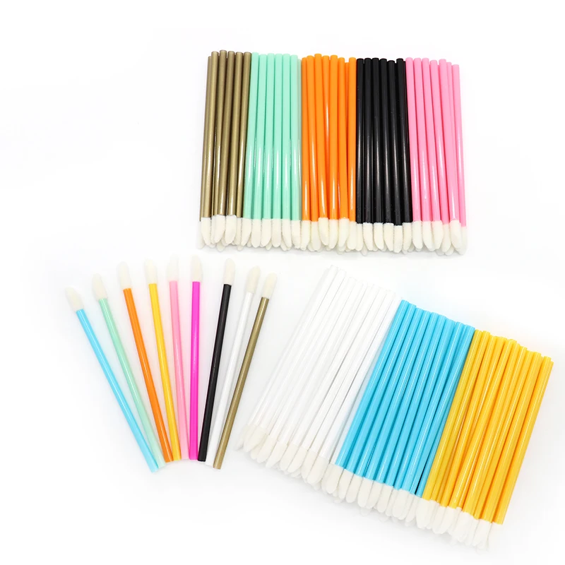 Brosse à lèvres jetable, outils de maquillage, stylo à lèvres, baguettes de Mascara, cils propres, cosmétique, ombre à paupières, applicateur de brosse à lèvres, 50 pièces