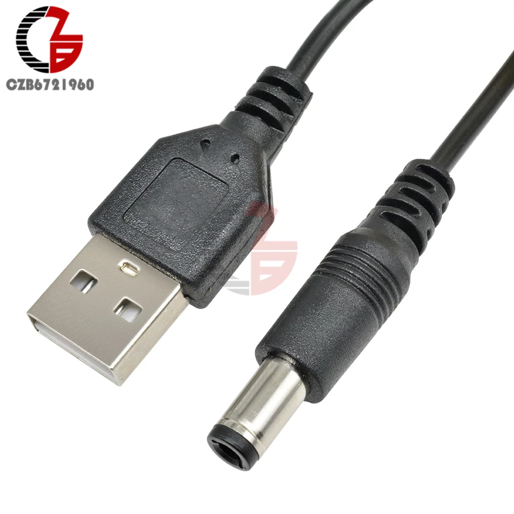 USB 2.0 to DC 5.5mm x 2.1mm Power Converter Connector Cable DC to USB Power Adapter Socket Cord Plug for Power Charger