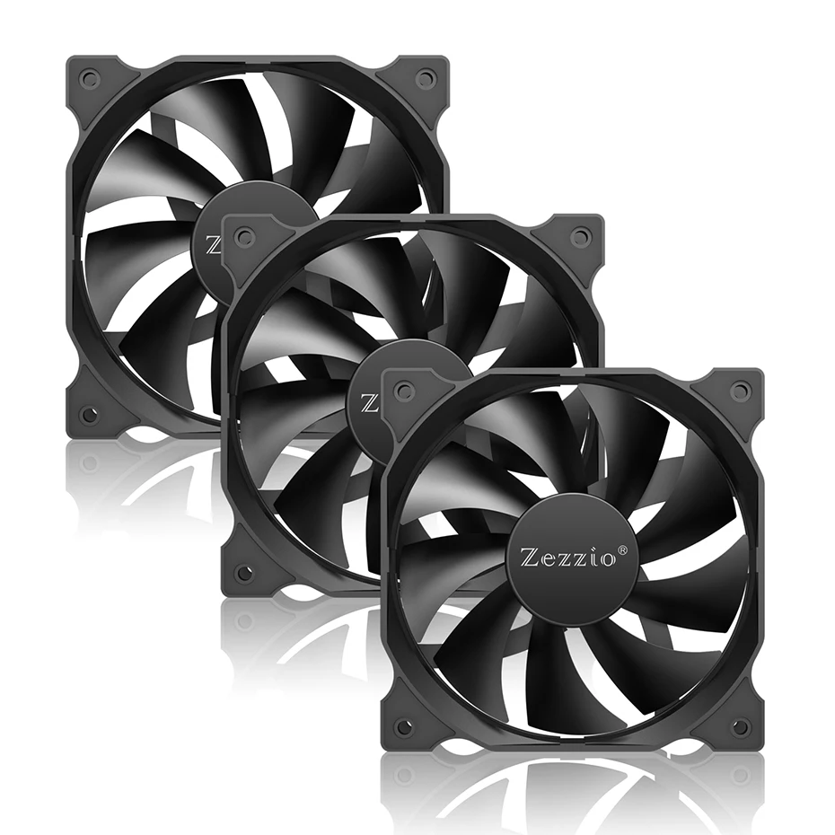 ZEZZIO ZA-120 3in1 CPU Case Fans Quiet Cooler Fan 3PIN and molex port 12cm Computer Case Cooling fan