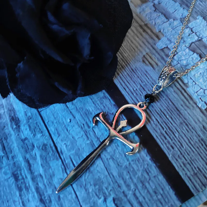Vampire Ankh earrings occult black glass crystal  gothic dracula pendant symbol Original jewelry gift 2020 Fashion new charm
