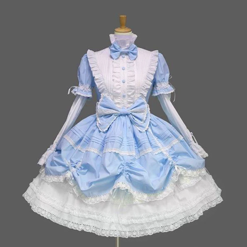 Summer Women Vintage Gothic Lolita Formal Dress Halloween Princess Snow White Maid Cosplay Costume Girls Spring Medieval Dresses