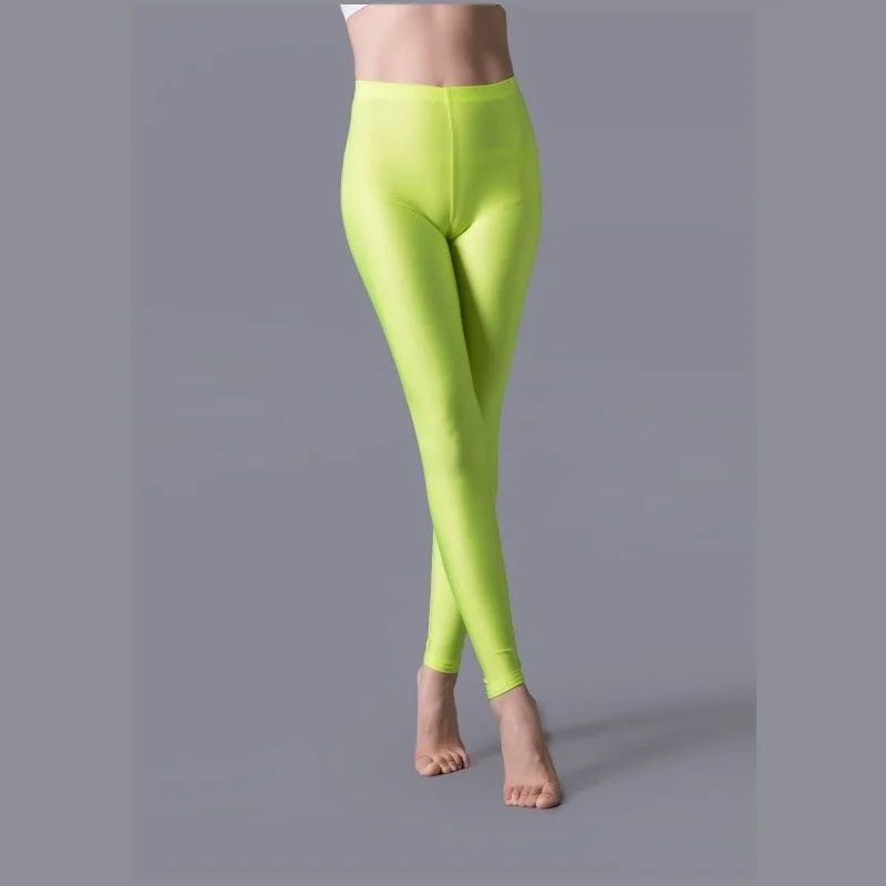 VISNXGI Polyester Casual Leggings Women High Elastic Material Neon Fiteness Pencil Leggins Pants Streetwear Fluorescent Bottom