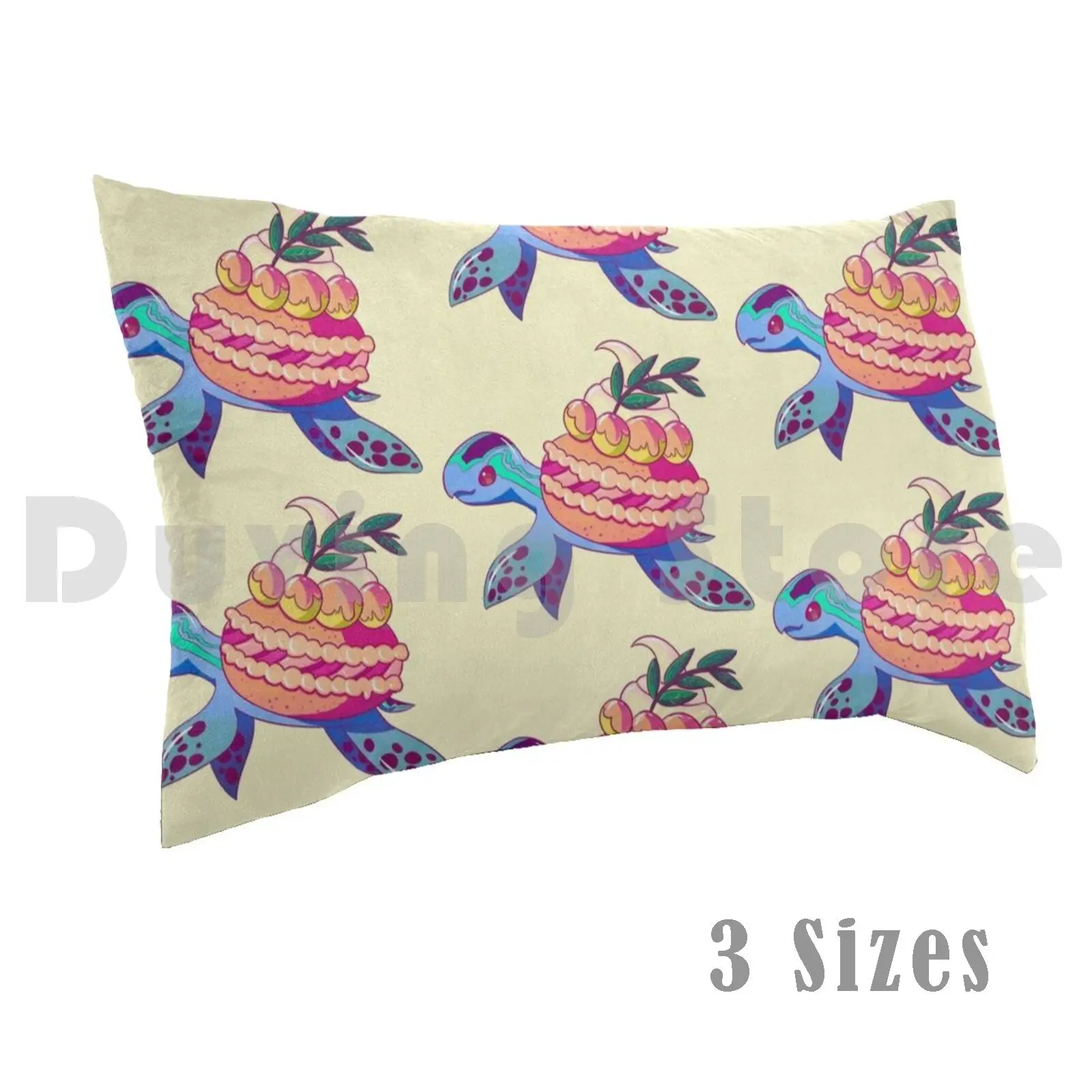 Strawberry Turtleroone Pillow Case 20*30 Inch Tortoise Turttle Macaron Macaroone Dessert Animal Marine Life