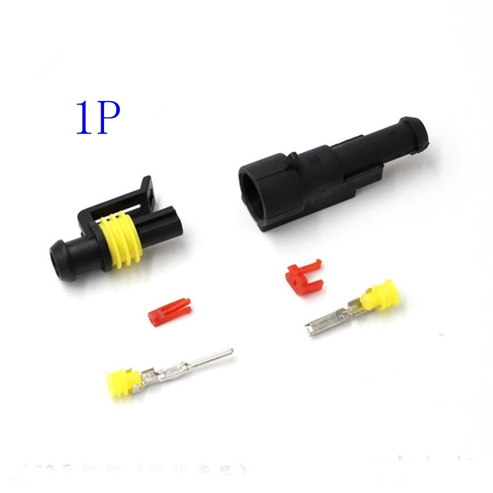 10 sets Kit 2 pin 1/2/3/4/5/6 pins Way AMP Super seal Waterproof Electrical Wire Connector Plug for car PN36