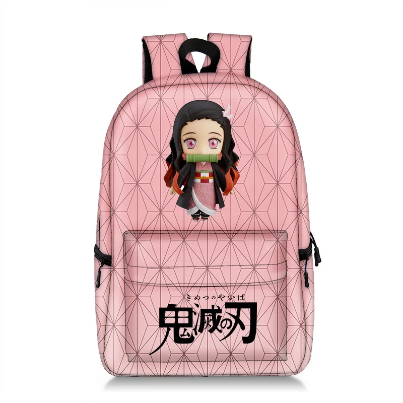 Mochila con estampado de Demon Slayer para hombre y mujer, morral escolar de estilo Anime, bolsa de viaje para estudiantes, Adolescentes