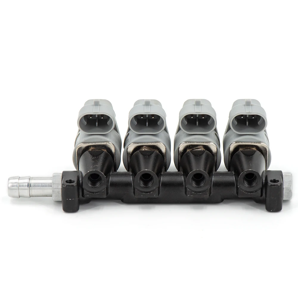 2/3 ohm Car Injector LPG/CNG Sequential Fuel System Injection Auto Gas conversion Kit Injector Rail Black