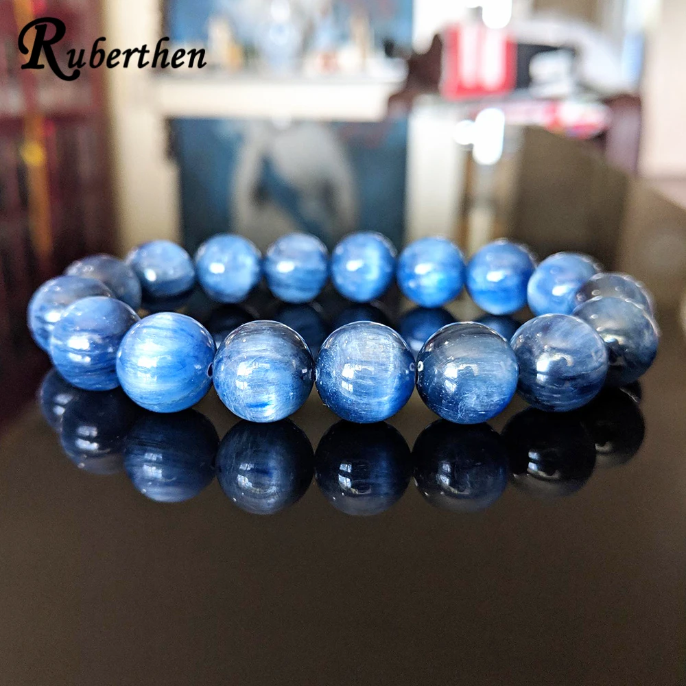 

Ruberthen Men`s Natural AAA Grade Genuine KYANITE Bead Bracelet High Quality 12mm Beads Energy Bracelet