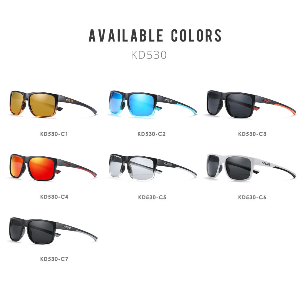 KDEAM Neue Polarisierte Sonnenbrille der Männer Platz Im Freien Photochrome Sonnenbrille Frauen Nicht-Slip Nase Pad Volle Zubehör Enthalten – Detail 5