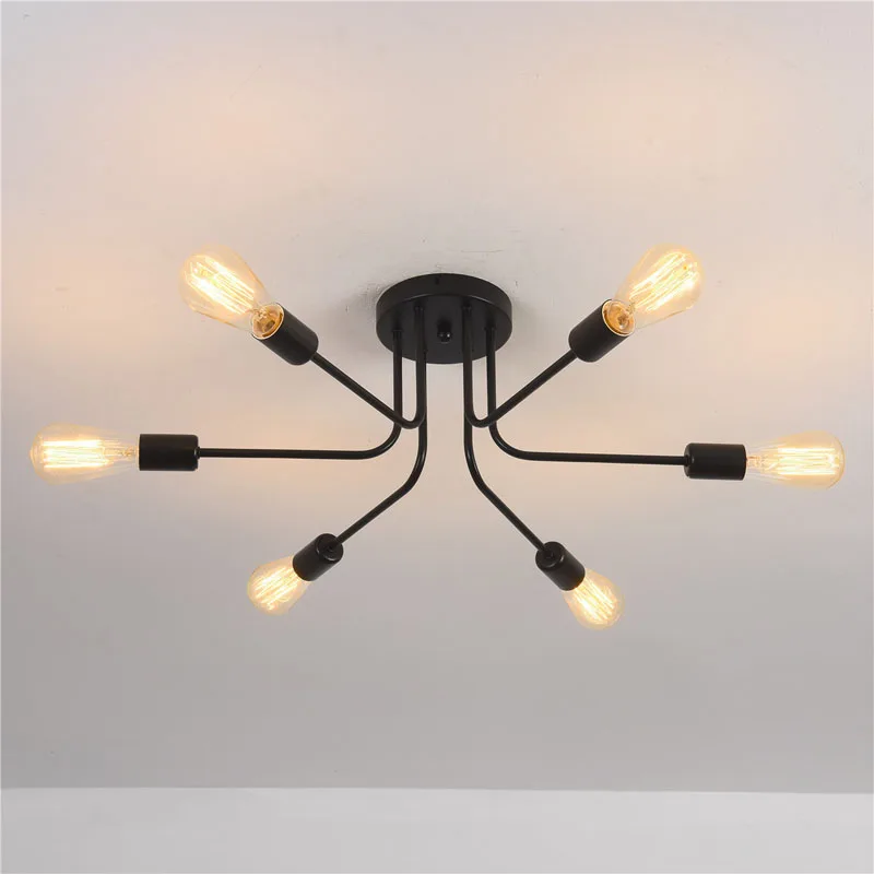 

American Simple Modern Ceiling Light Living Room Dining Room Lamp Retro Iron Bedroom Study chandelier Creative Ceiling Lamps