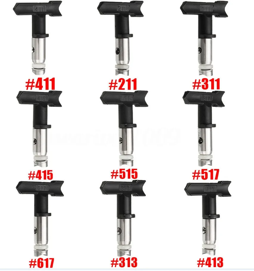 9Pcs Paint Spray Gun Tip Nozzle Accessories Home Graden Tool Set Useful Reversible Tungsten Steel Tool
