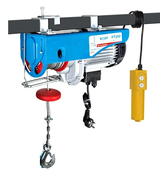 Electric crane 200-1200KG 12--30M 220V 50Hz 1-phase strong quality mini electric steel wire rope hoist, crane equipment