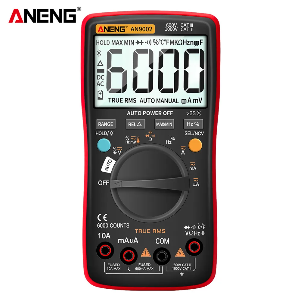 AN9002 multimetro digitale Bluetooth Auto-Range Professional 6000 conta MultimetroTrue RMS Tester di tensione corrente AC/DC