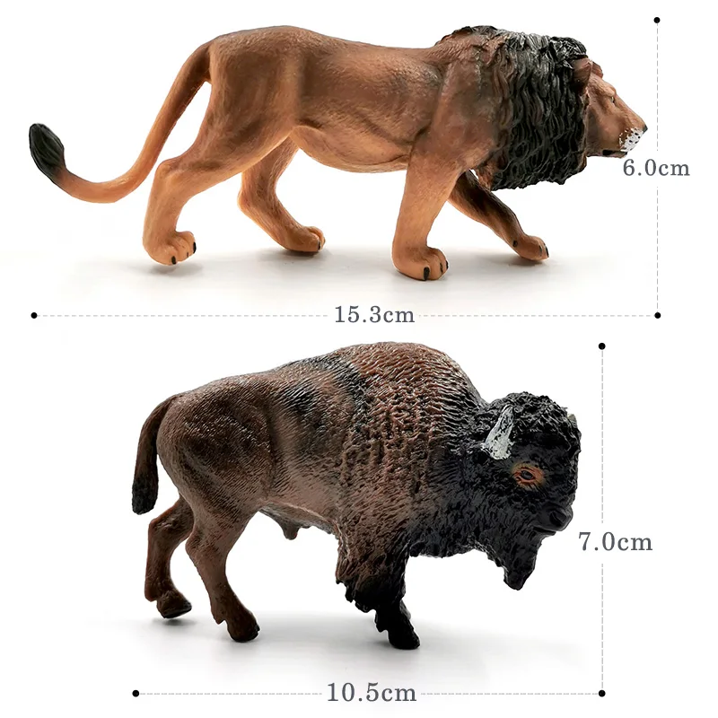 New American Bison Buffalo Cow Koala Donkey Wildebeest Orangutan Camel Lion animal model action figure Educational Gift Kids toy