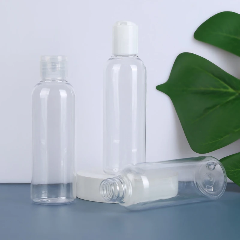 5pcs 30ml - 100ml Plastic PET Clear Emulsion Lotion Bottles Cosmetic Shampoo Containers Travel Vial Liquid Refillable Sub Bottle