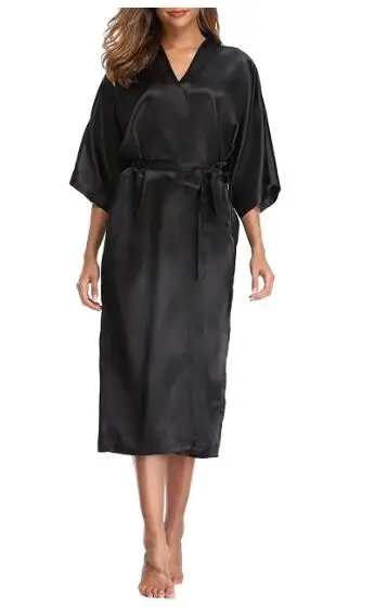 Vrouwen Zijde Satijn Lange Bruid Bruidsmeisje Robe Kimono Gewaad Feminino Badjas Grote Maat XXXL Peignoir Femme Sexy Badjas