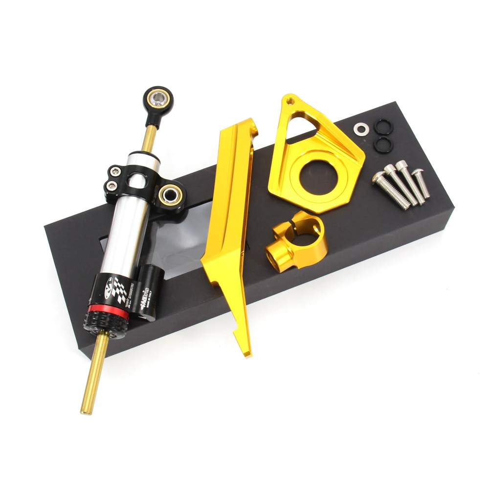 Voor YAMAHA YZF R6 YZF600 2003 2004 2005 Motorfiets Hoge kwaliteit koolstofvezel CNC Stuurdemper Stabilizer Beugel Volledige