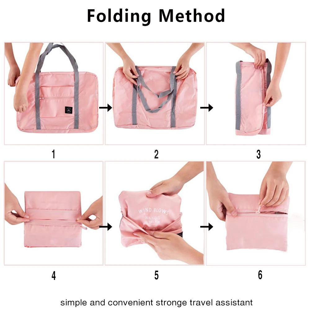 Large Capacity Storage Bags Foldable Nylon Men Travel Bag  Clothes Organizers Gym Unisex Tote Luggage Women WaterProof Handbags