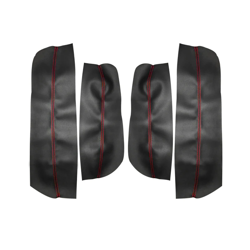 4pcs Microfiber Leather Interior Door Armrest Panel Cover Protective Trim For Peugeot 3008 2011 2012