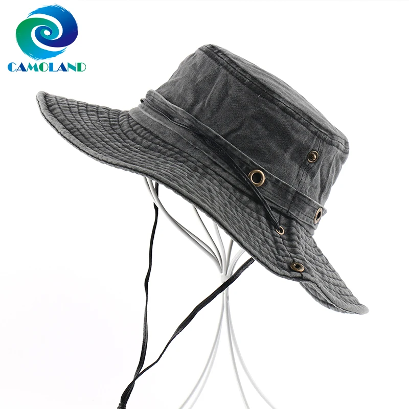 CAMOLAND New Style Bucket Hat For Women Men Washed Cotton Panama Hat Summer UPF 50+ Sun Hat Male Beach Fishing Hunting Caps