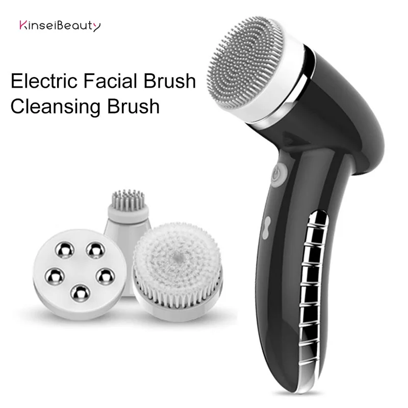 

Facial Cleansing Brush Rechargeable Electric Spin Face Brush Waterproof Face Scrubber Massager with 4 Brush Heads Facial Machine