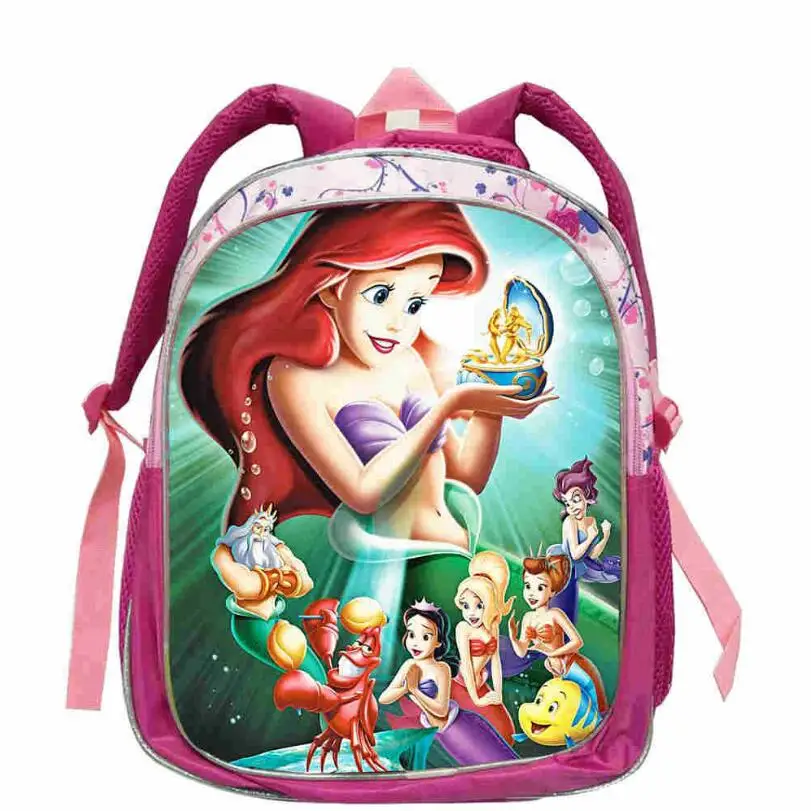 The Little Mermaid Ariel Backpack Princess Kids School Bag Fairy Tale Schoolbag Book Bags for Teen Girls mochila