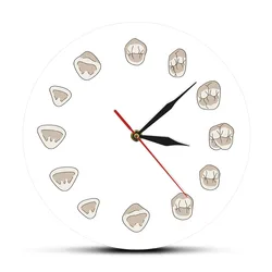12 Tooth Modern Clinic Wall Clock Hygienist Silent Wall Watch Medical Dental Office Decor Funny Bathroom Wall Art Dentist Gift