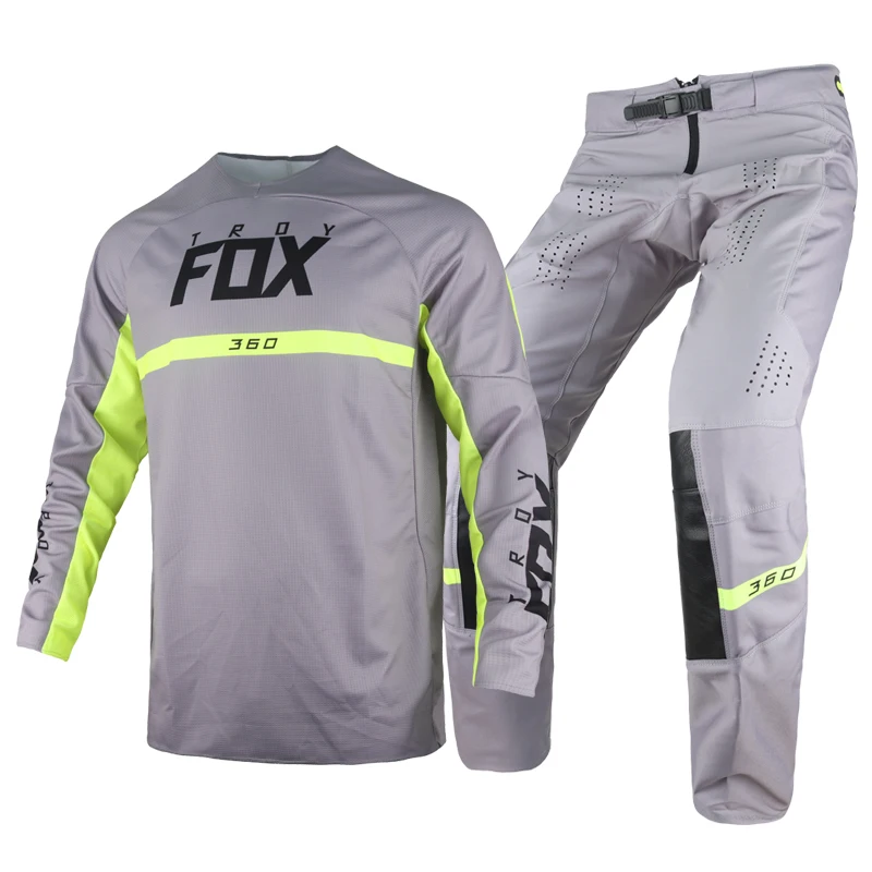 360 MERZ 저지 팬츠 콤보 남성용 Troy Fox Motocross Gear Set MX 라이딩 ATV MTB 산악 자전거 오프로드 성인용 자전거, MTB 산악 자전거 저지 팬츠 콤보