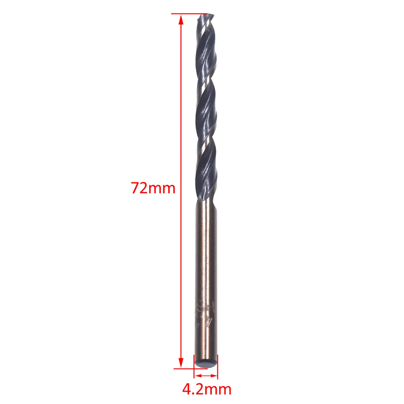 Pouvoir 10pcs HSS- Cobalt 4.2mm Drill Bit  Steel Titanium Straight Shank Hand Drill