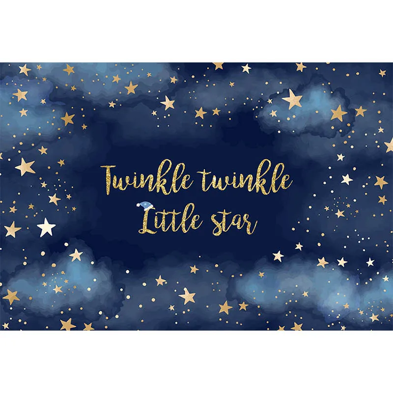 Mehofond Twinkle Twinkle Little Star Backdrops Baby Shower Night Clouds Photography Backgrounds Photoshoot Studio Photophone