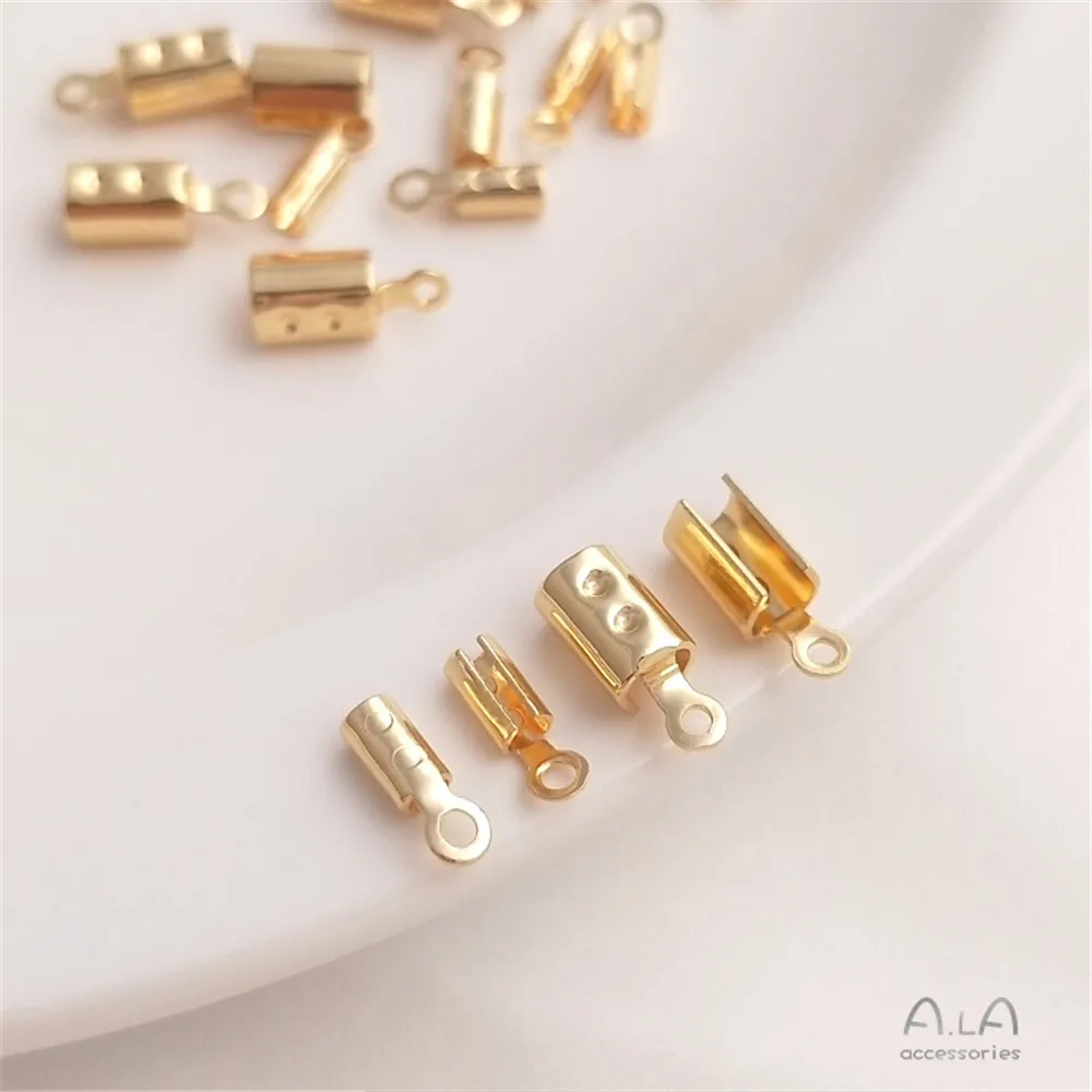 

14K Gold Plated Accessories Round clip piece leather rope Round rope Milan wire connection end buckle DIY material